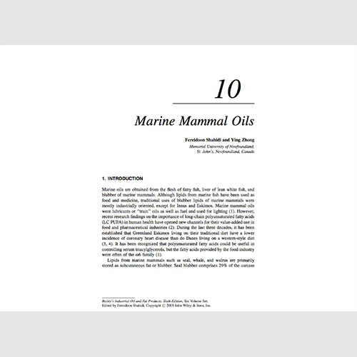 COMPARISON OF FISH OIL AND MARINE MAMMAL OIL