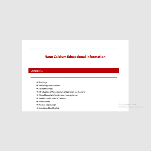 NANO CALCIUM EDUCATIONAL INFORMATION 14